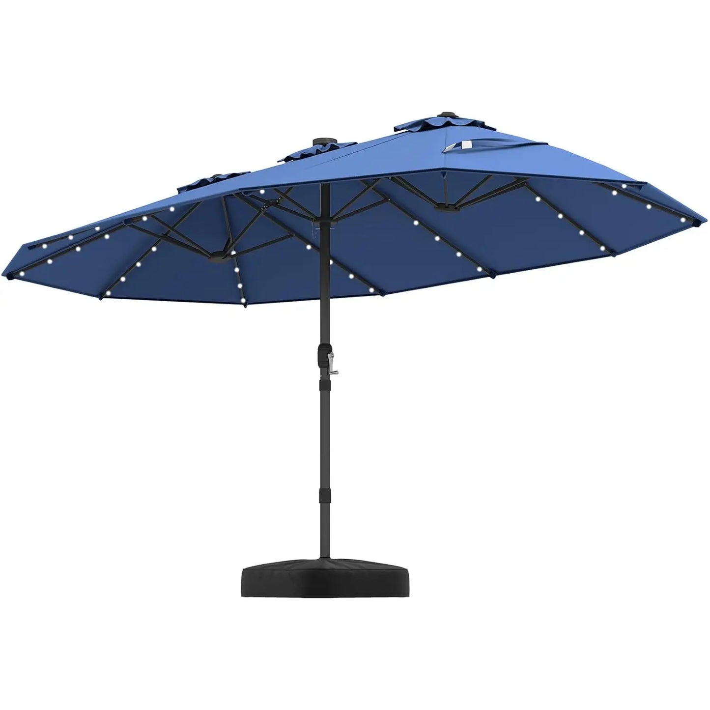 Double Sided Solar Patio Umbrella With 48 LED Lights