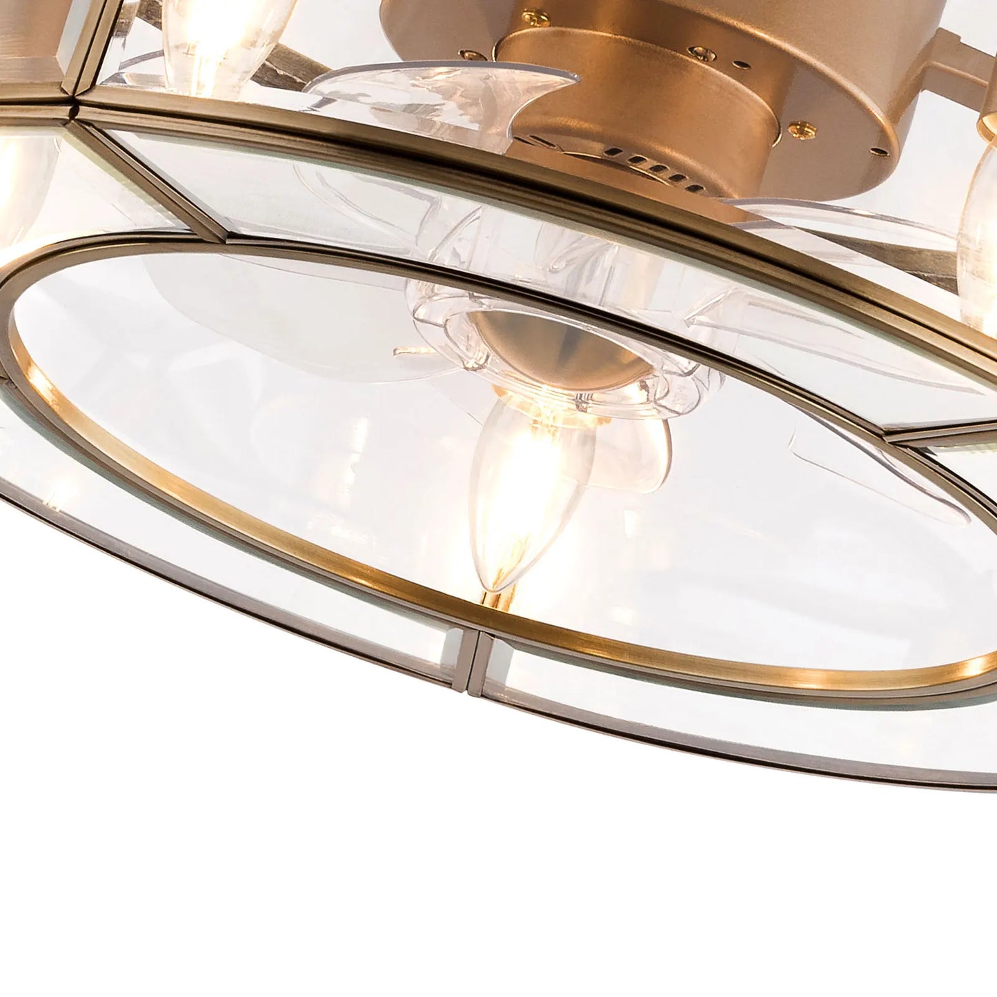 Indoor Ceiling Decoration Fixture, Caged Ceiling Fan Light, 18 Inch Gold Reversible Fan Light, Fan Light for Bedroom & Dining Room Daily Use