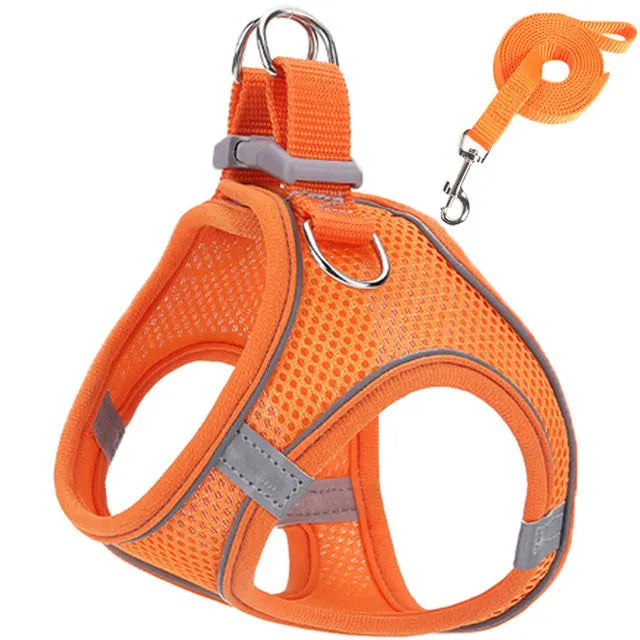 Reflective Cat Harness And Adjustable Leash Set For Cats And Small Dogs