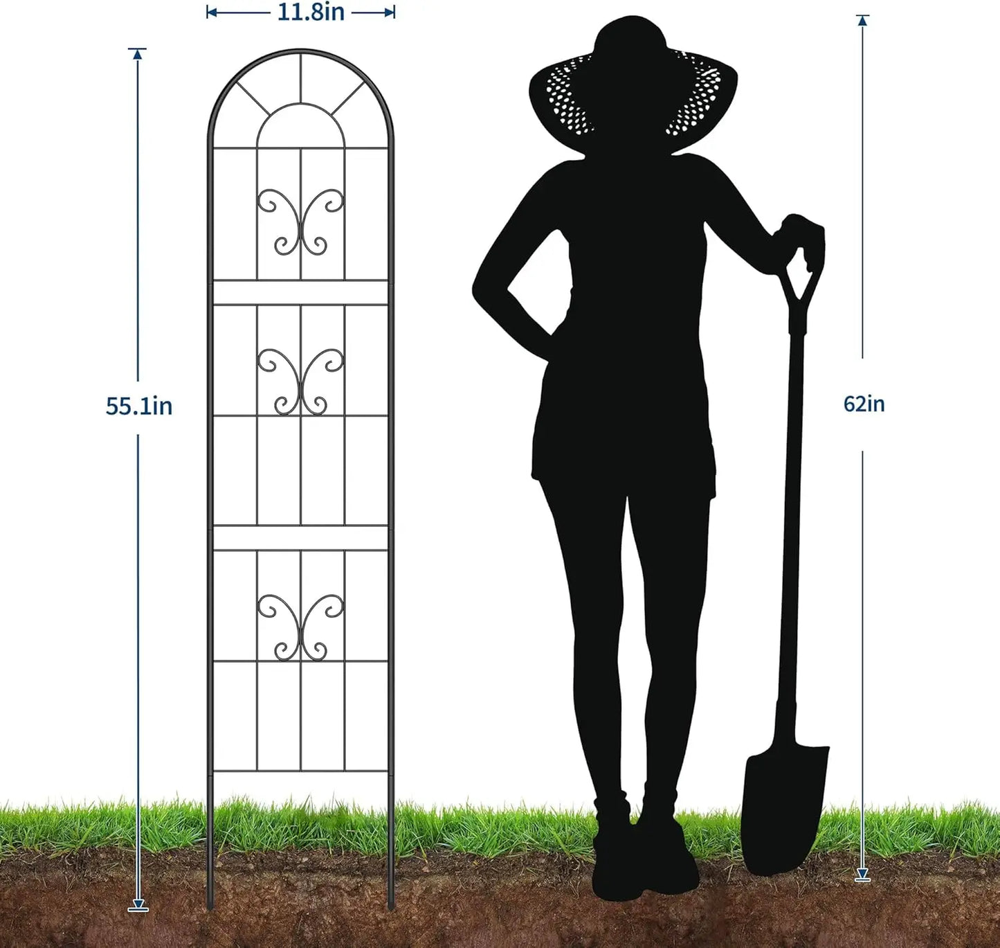 Garden Trellis for Climbing Plants Outdoor, Decorative Garden Trellis for Flowers, Vines & Vegetables, Climbing Plant Support