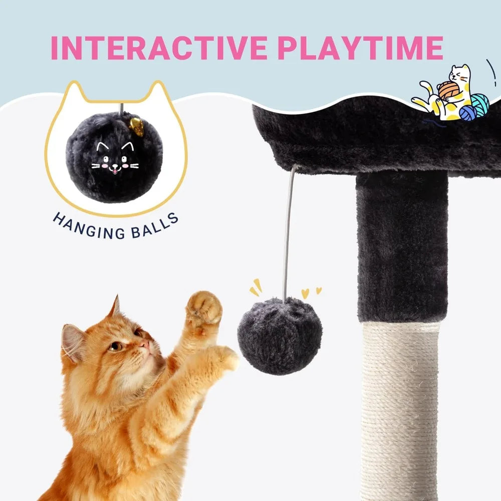 NBVCX Cat Tree Tower With Plush Perches, Condos, Sisal Scratching Posts