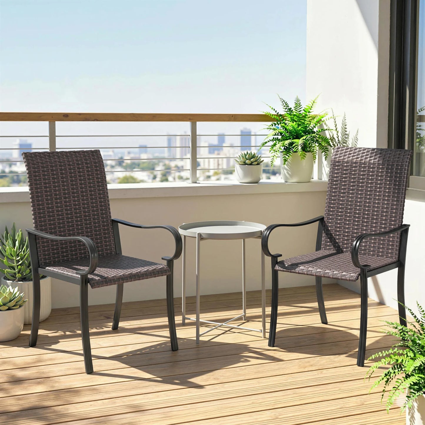 Outdoor Wicker Dining Chairs Set of 4