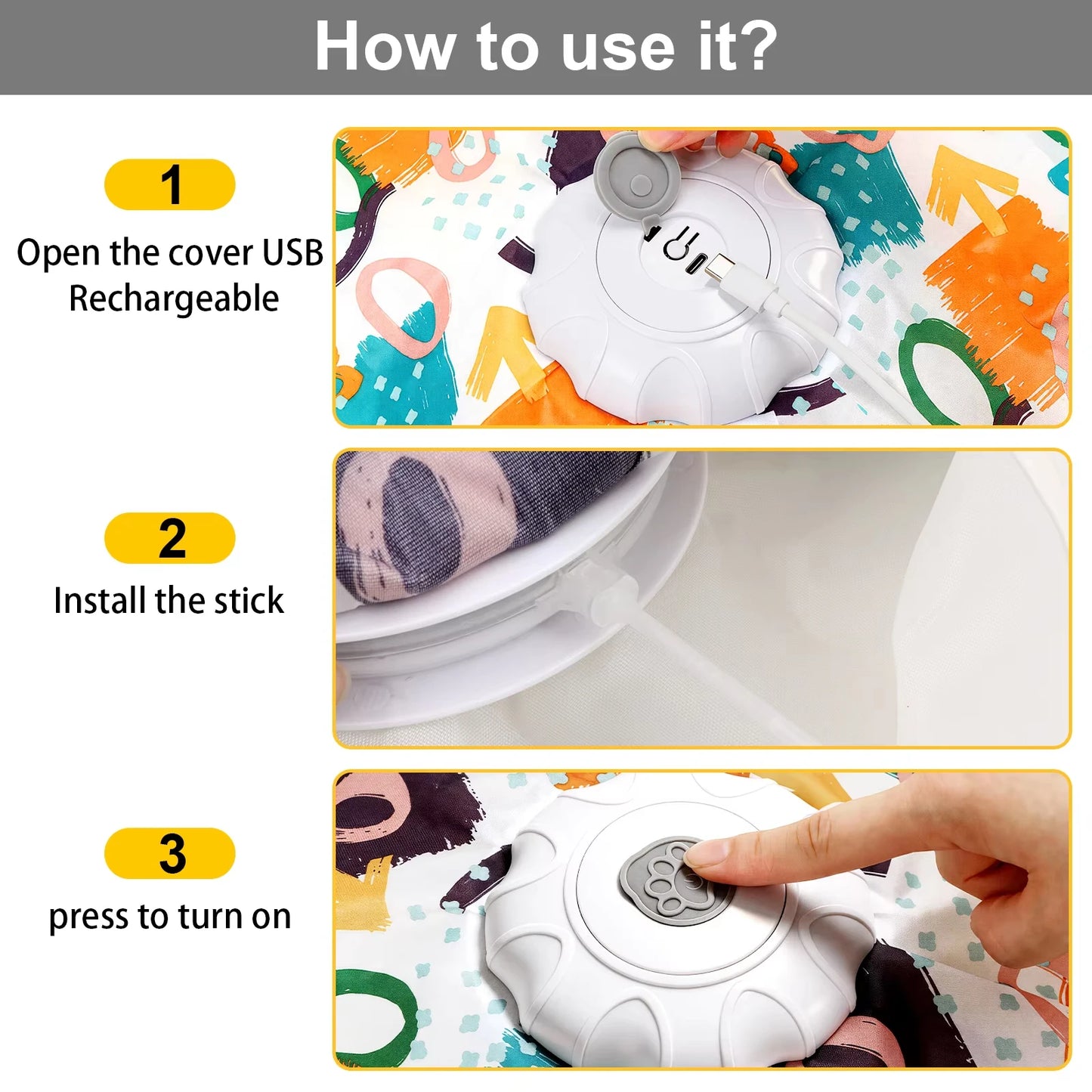 Automatic Interactive Cat Toy Hide And Seek Moving Feather