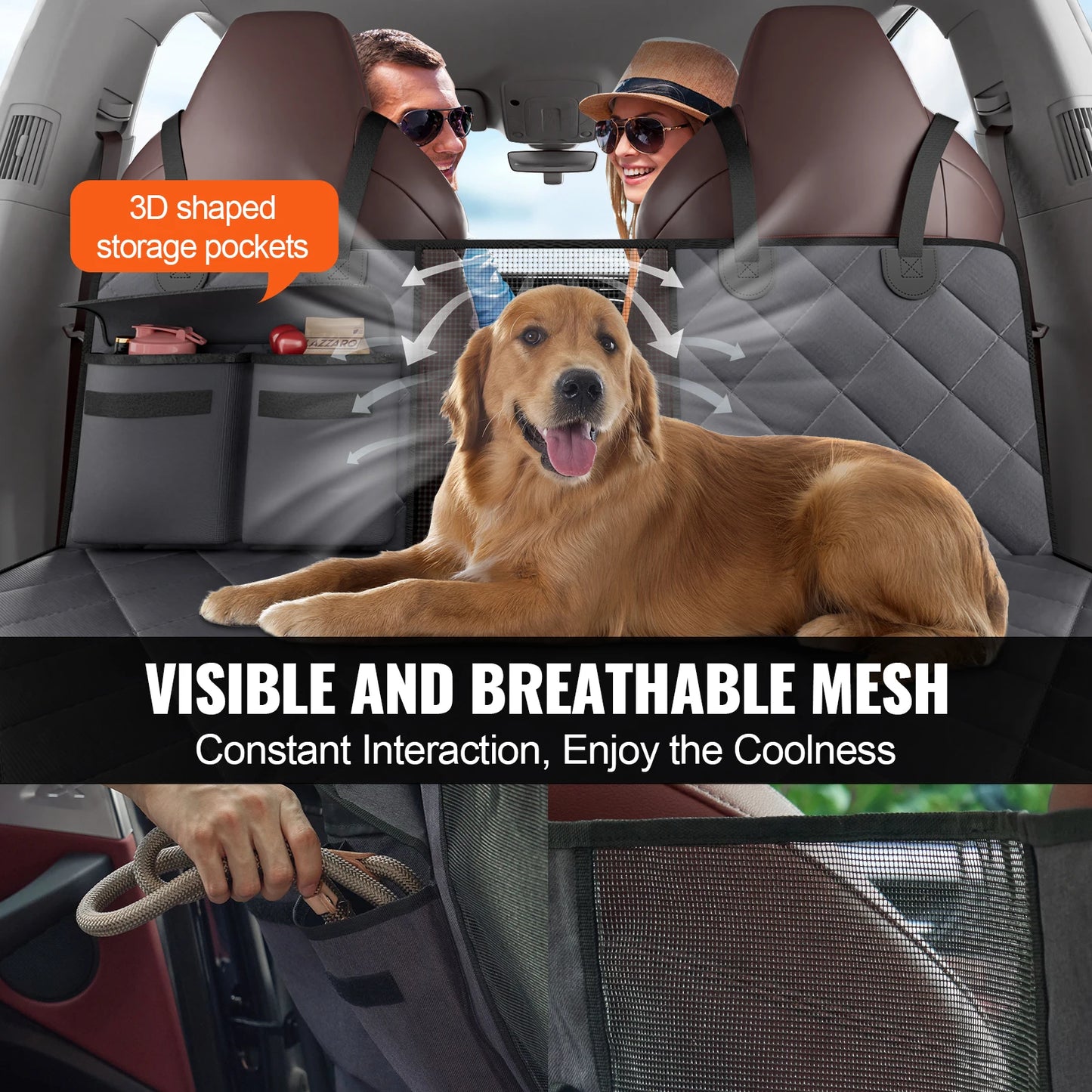 SucceBuy Back Seat Extender For Dogs Dog Hammock Car Seat Cover Waterproof