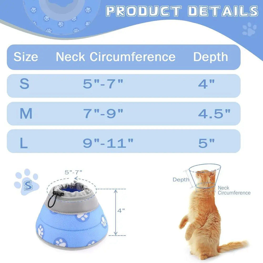 Cat Cone Collar Adjustable Elizabethan Protective Cone For Cats