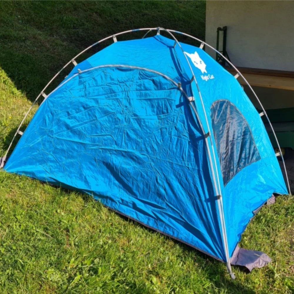 Night Cat Beach Tent Portable Camping Sun Shade Shelter for 2-4 Persons with UV Protection 3 Breathable Mesh Windows Extended Tent Floor Easy Set Up Outdoor