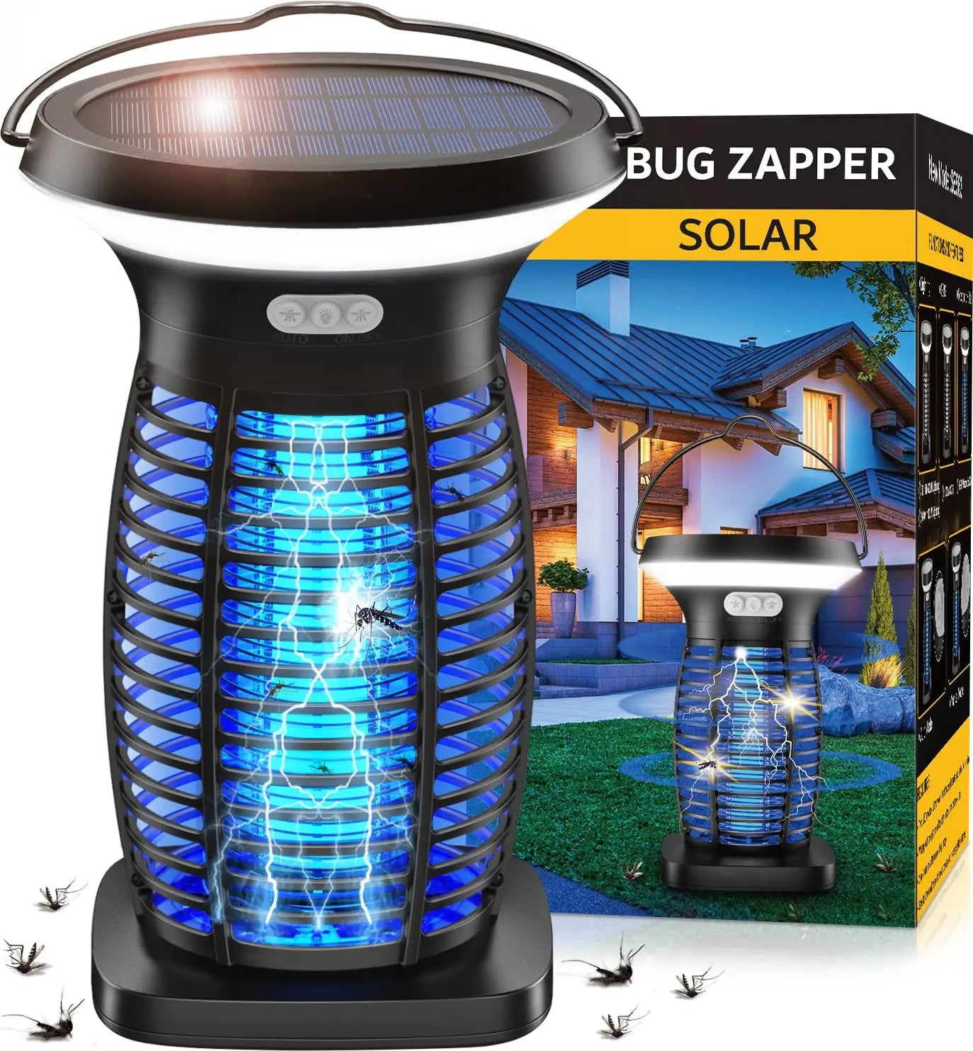 Solar Outdoor Bug Zapper Waterproof Mosquito Zapper Portable And Rechargeable