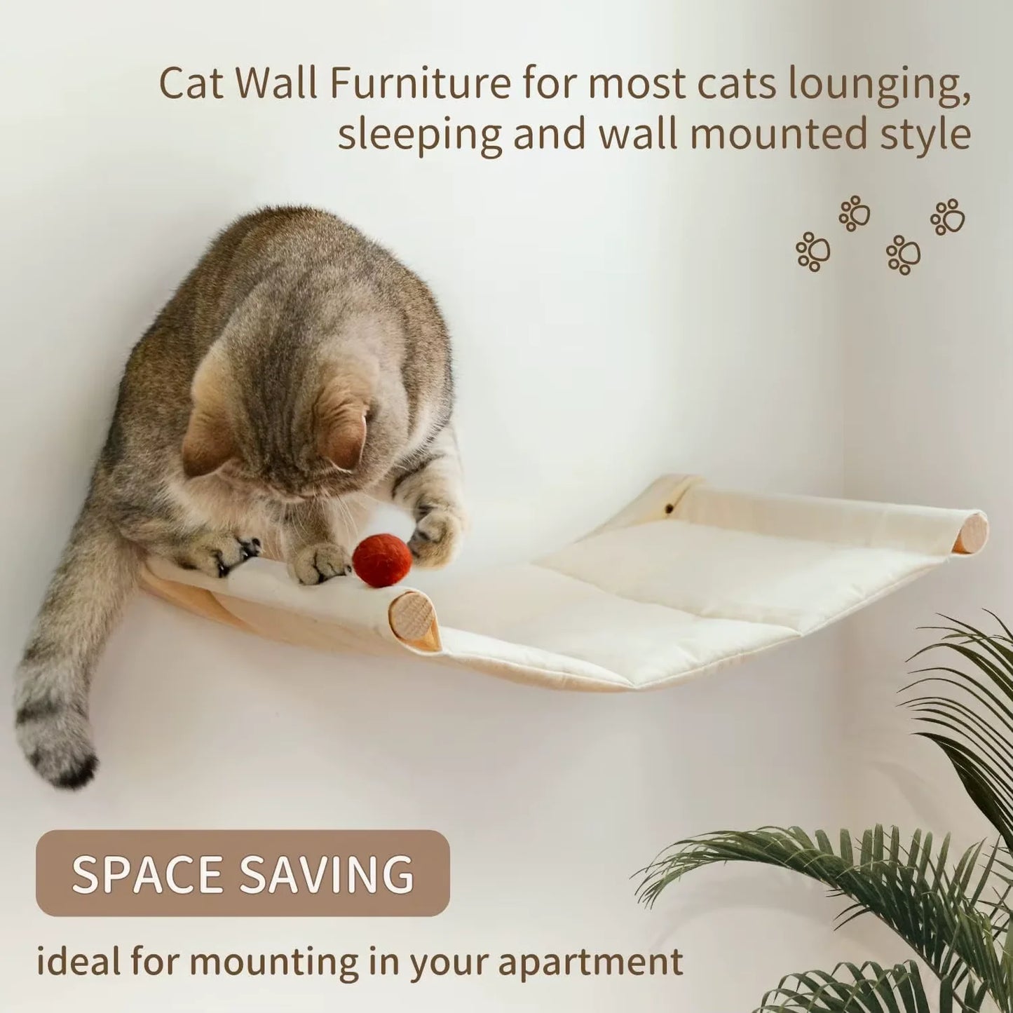 CWV Wall Mounted Cat Hammock Set With Climbing Shelves