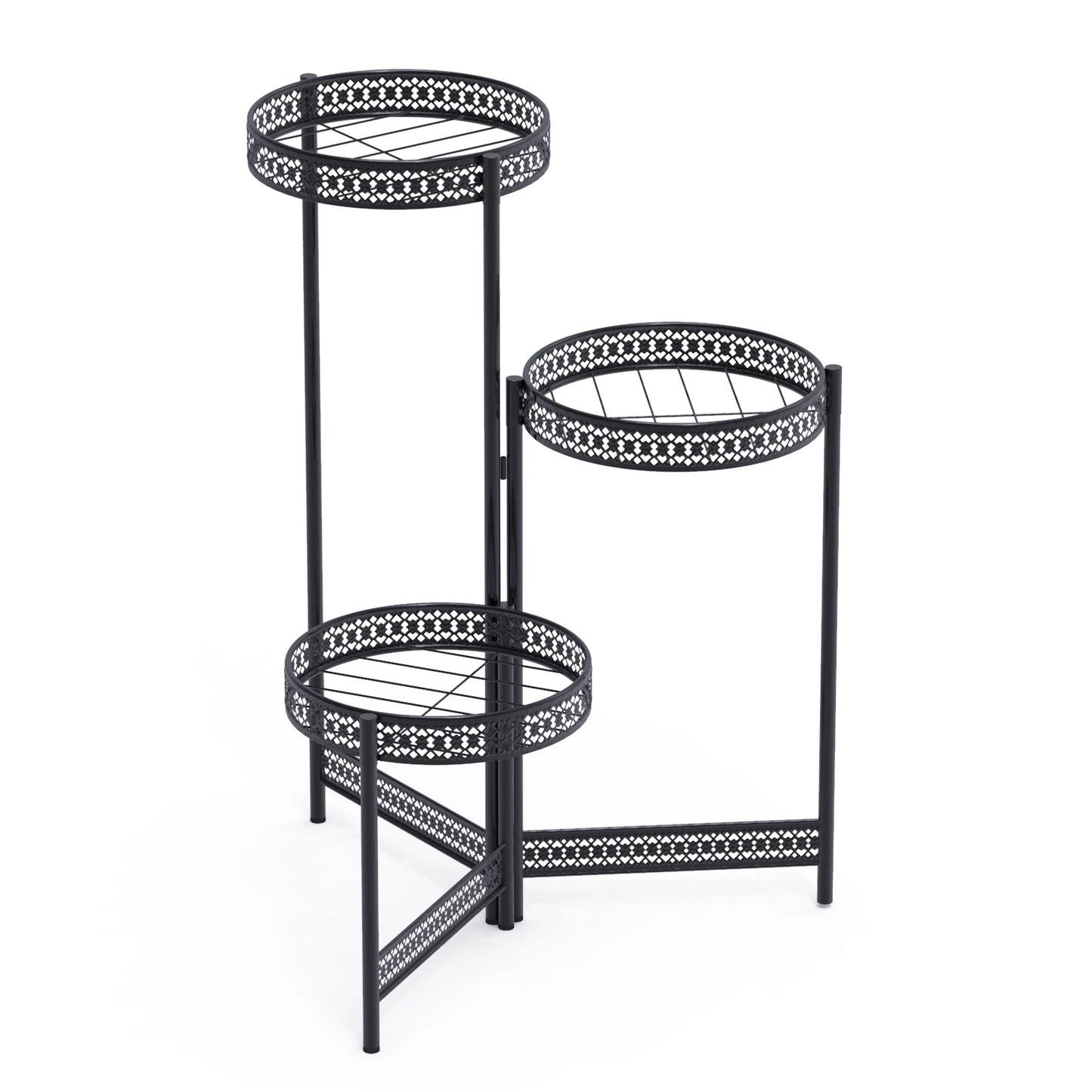 BINGOPAW 4 Tier Metal Plant Stand Indoor Tall Flower Pot Rack