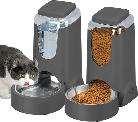 2 Pack Automatic Cat Feeder And Water Dispenser For Pets