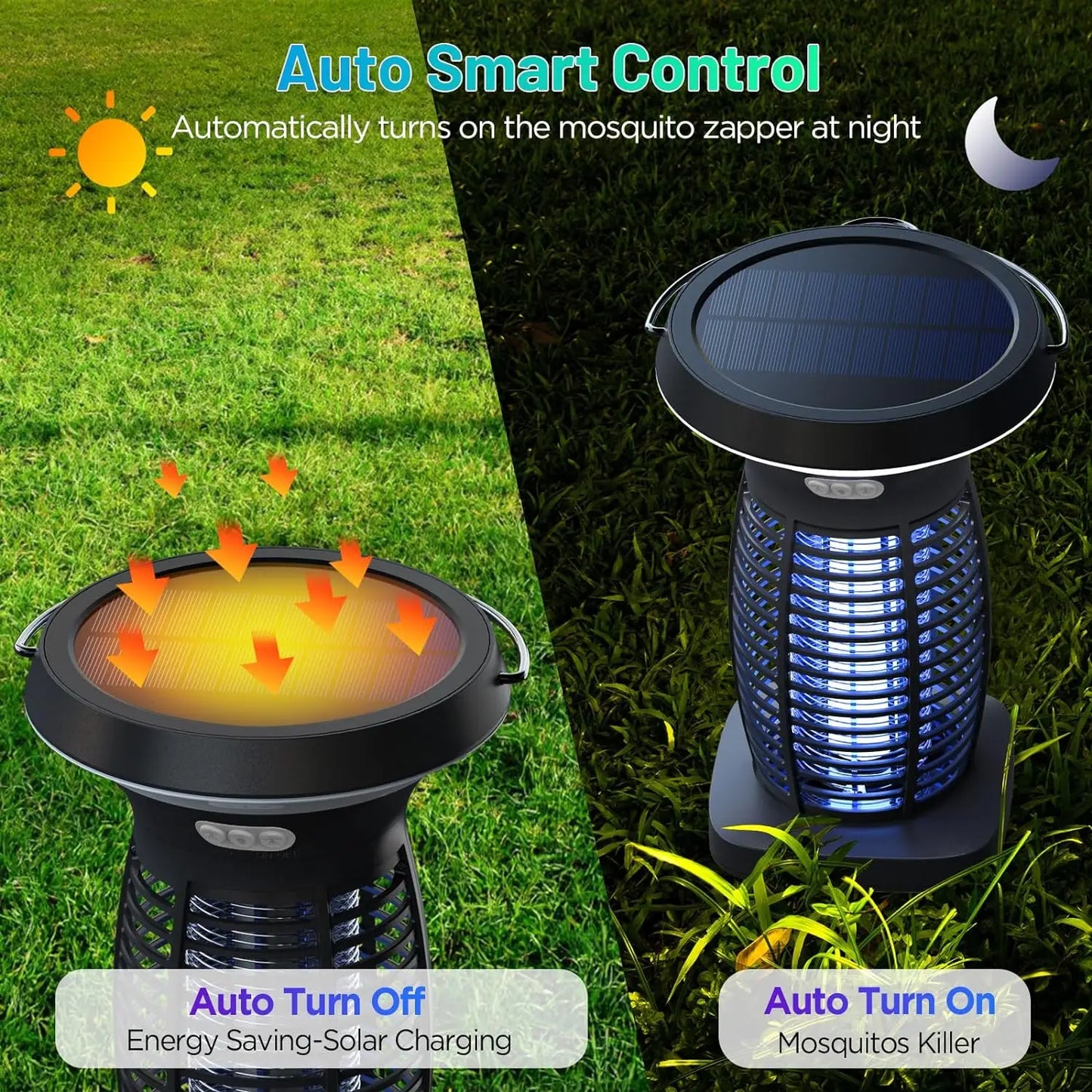 Solar Outdoor Bug Zapper Waterproof Mosquito Zapper Portable And Rechargeable