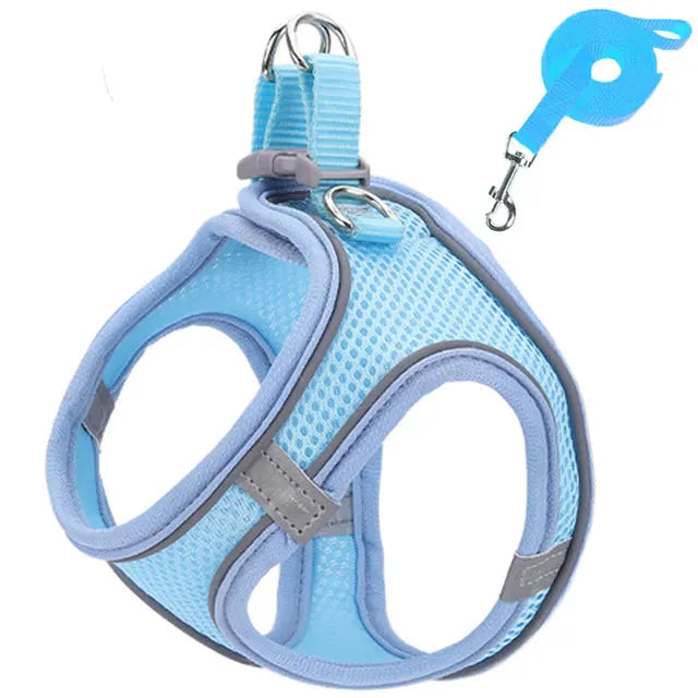 Reflective Cat Harness And Adjustable Leash Set For Cats And Small Dogs