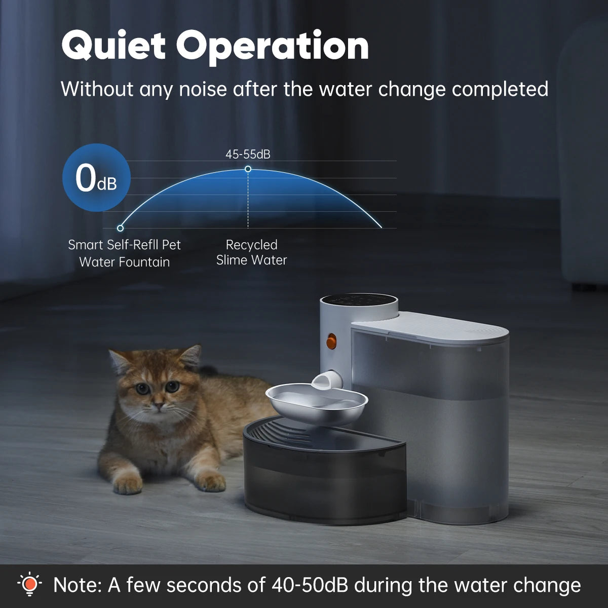 Booteely Stainless Steel Pet Water Dispenser Wireless Drinking Bowl Cats