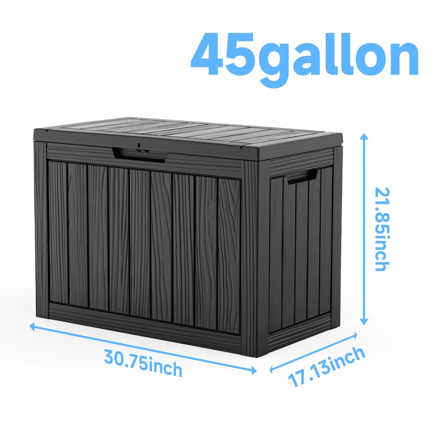 Waterproof Outdoor Resin Deck Box Lockable Storage Container for Patio