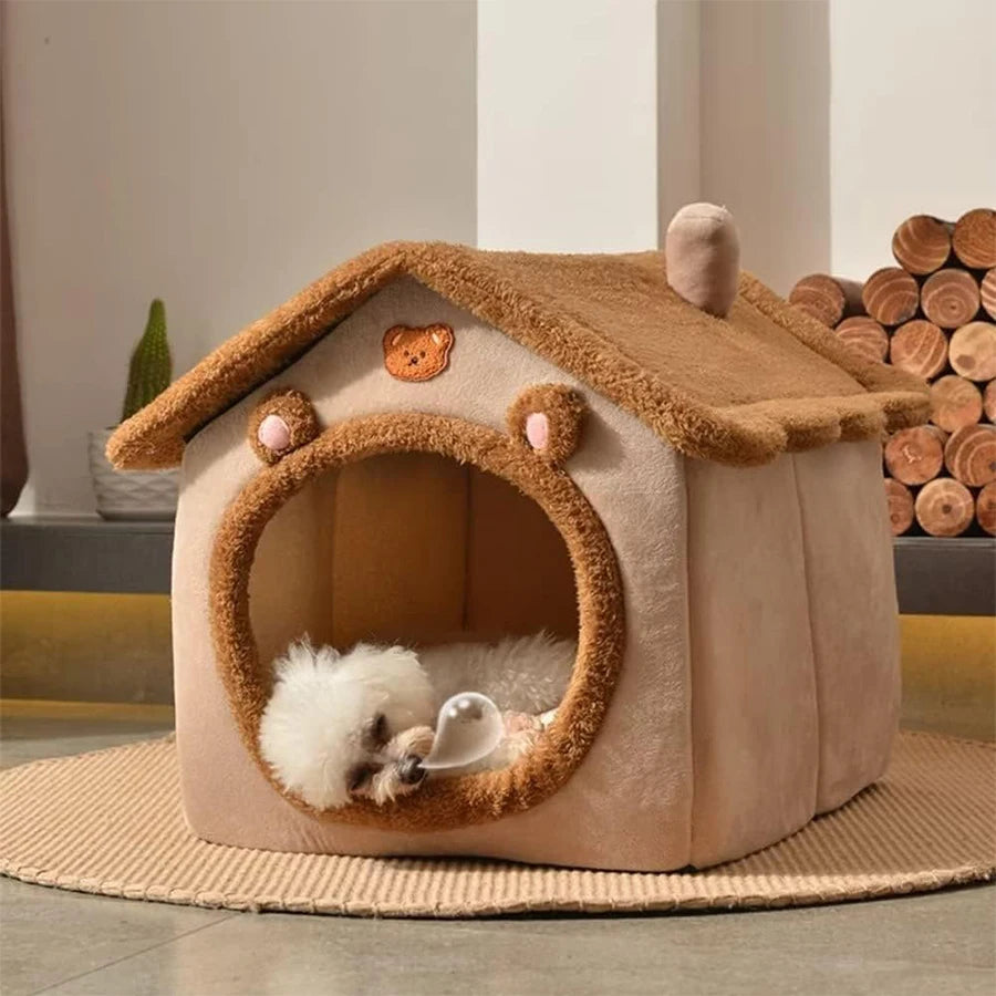 Foldable Pet House Removable Washable Bed for Cats and Dogs
