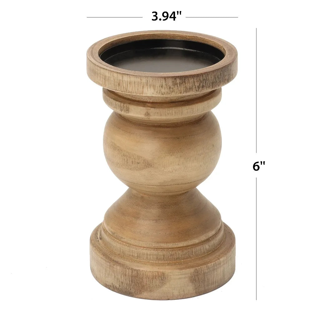 Decorative Wood Pillar Candle Holder Natural Rustic Home Decor Centerpiece for Wedding Party Table Decor