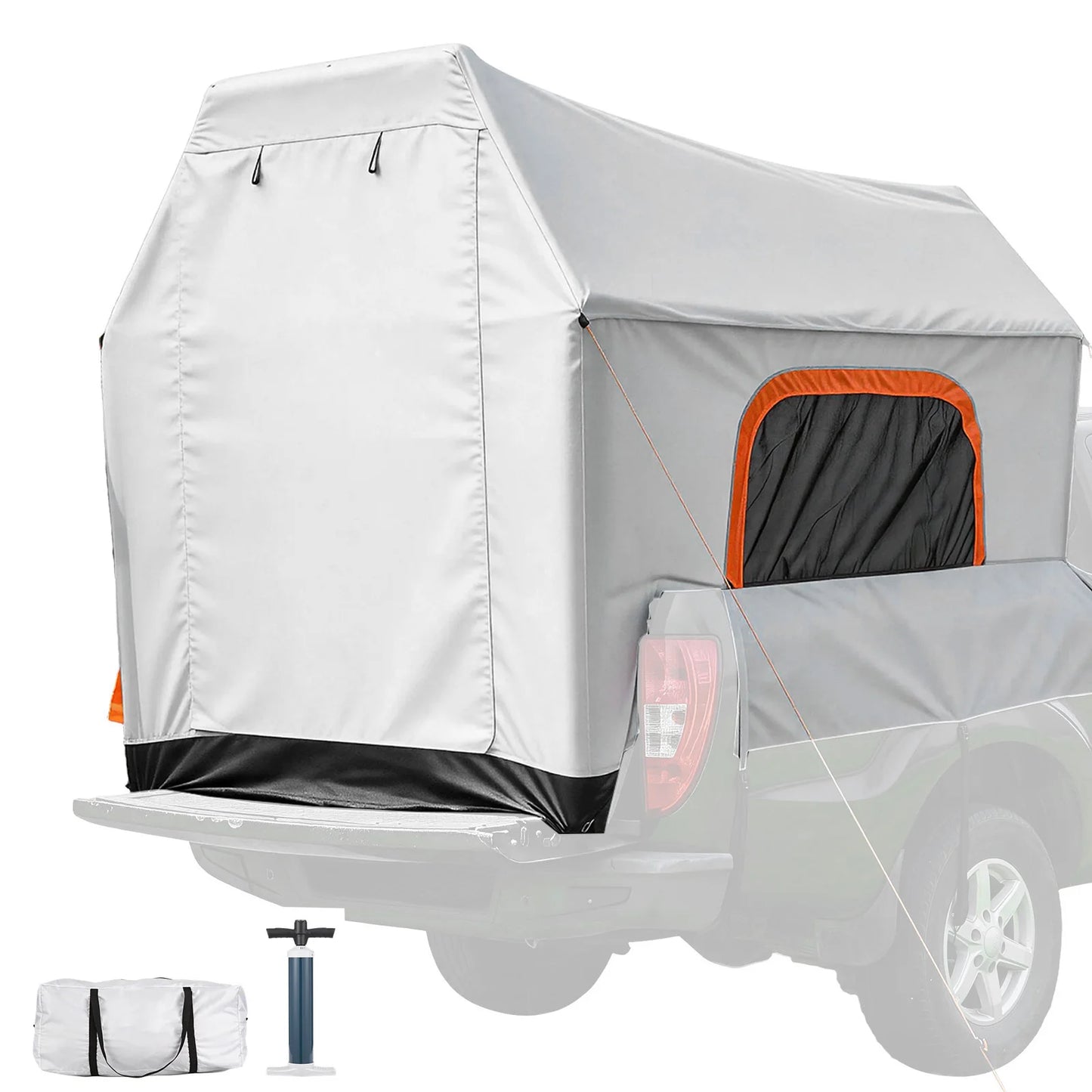 SucceBuy Inflatable Pickup Truck Tent 7.2 x 5.4 FT 3-Season Truck Bed Tent with Ventilated Mesh Windows for Hiking Activities