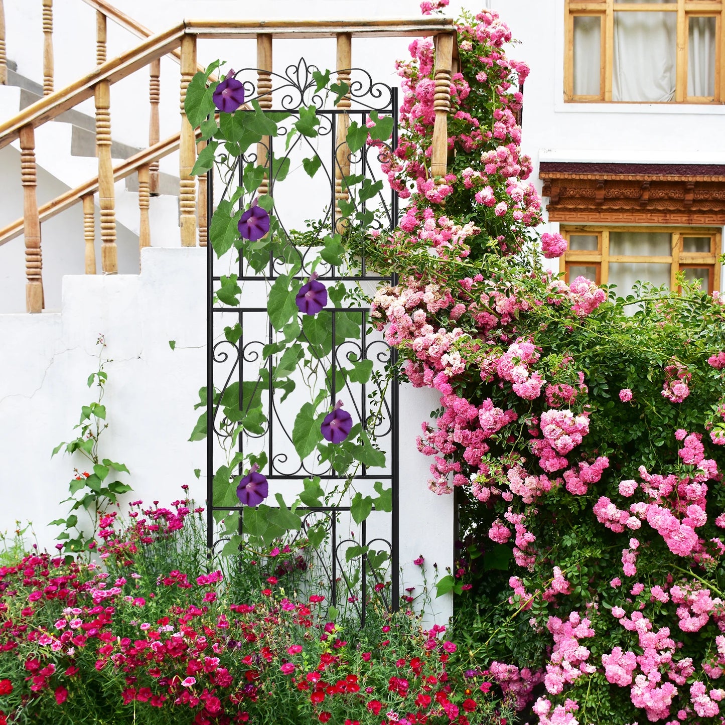 Rustproof Metal Garden Trellis For Climbing Plants 2 Pack