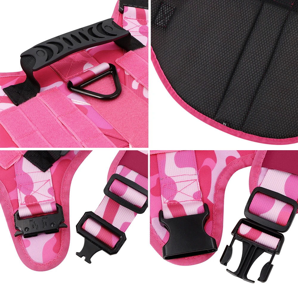 Military Camouflage Dog Harness German Shepherd Adjustable Tactical Vest