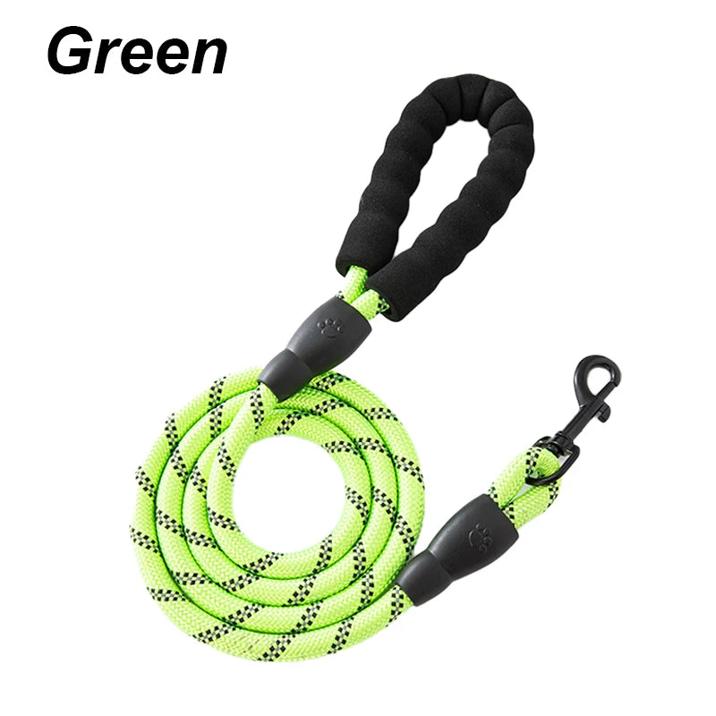 Nylon Reflective Foam Handle Leash For All Dogs Non Slip Adjustable