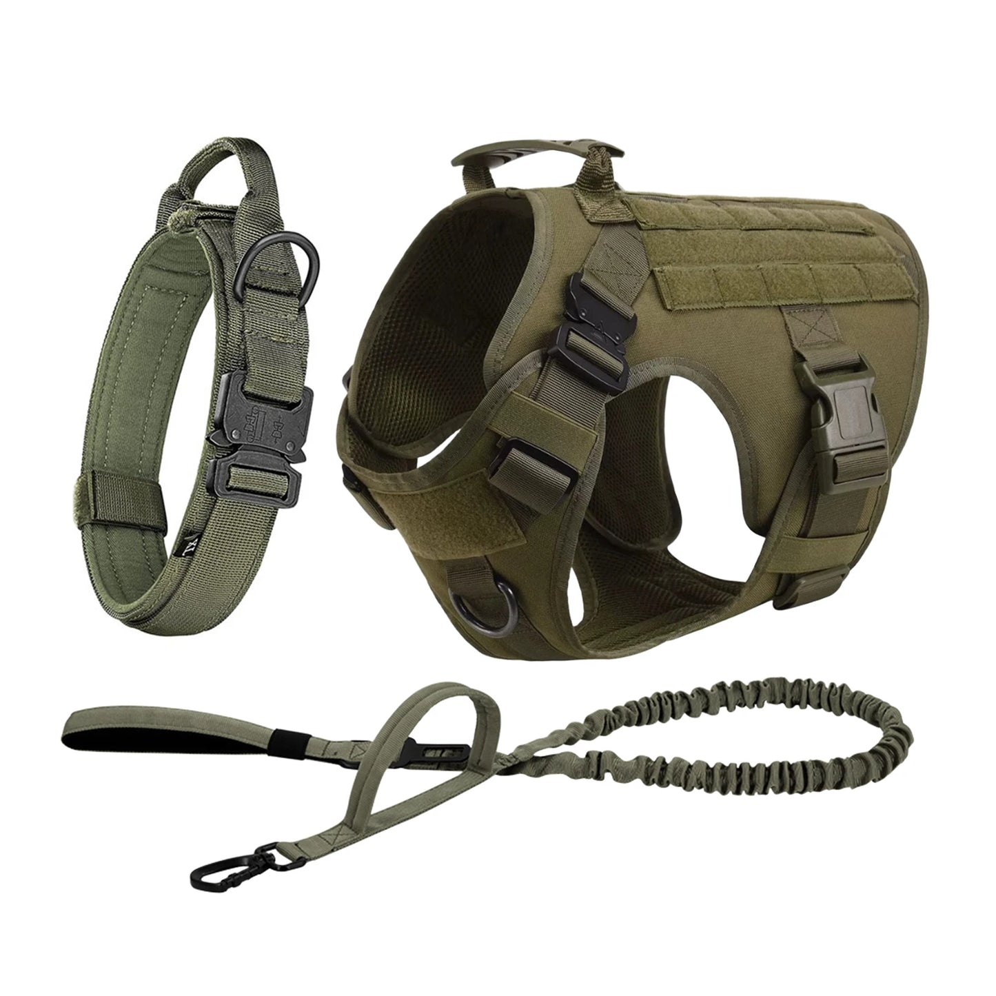 Tactical Dog Harness With Molle Pouches For Medium To Large German Shepherds