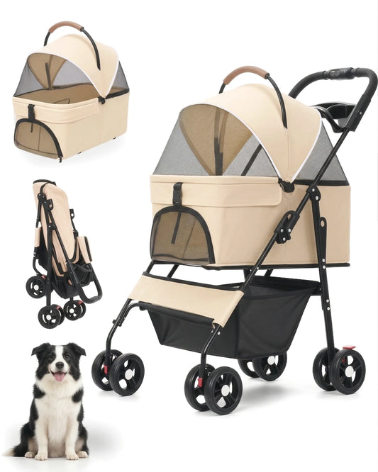 Cabusatly 2 In 1 Pet Stroller With Removable Carrier