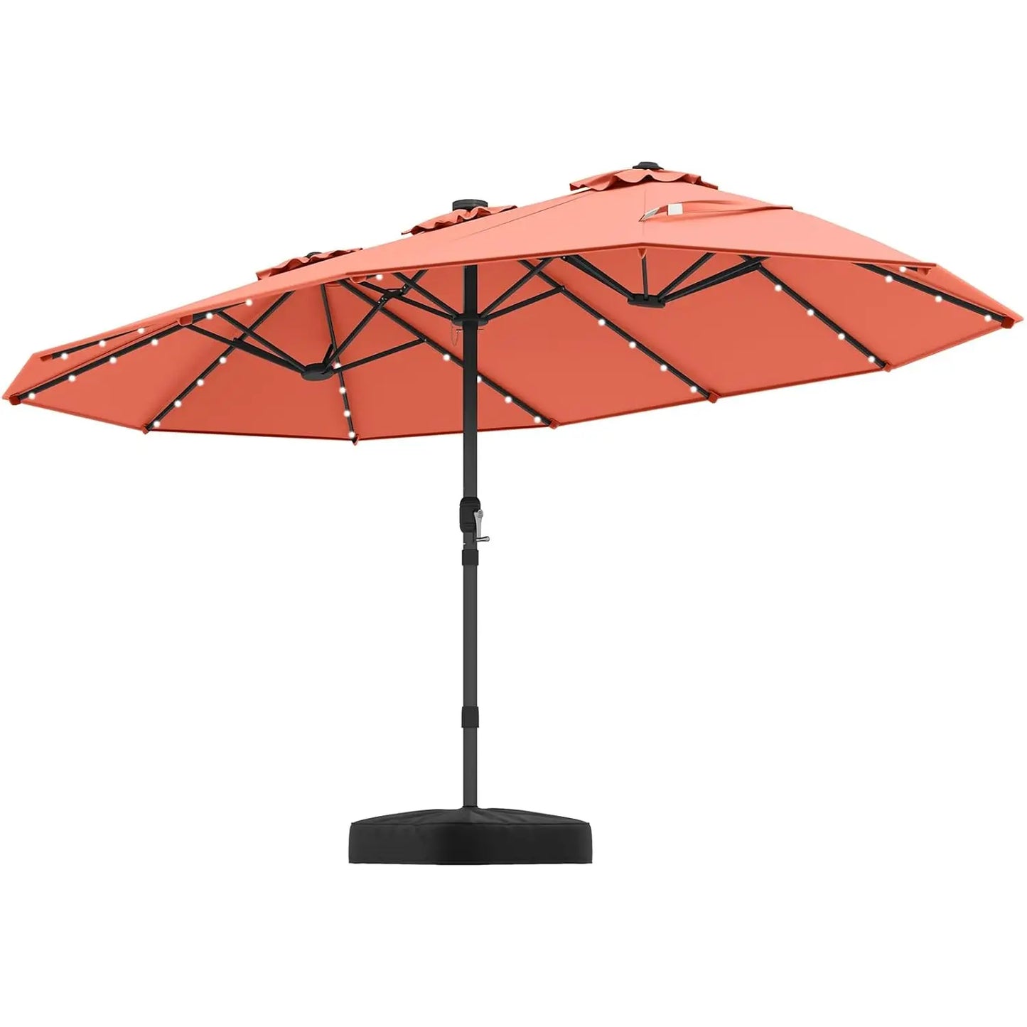 Double Sided Solar Patio Umbrella With 48 LED Lights
