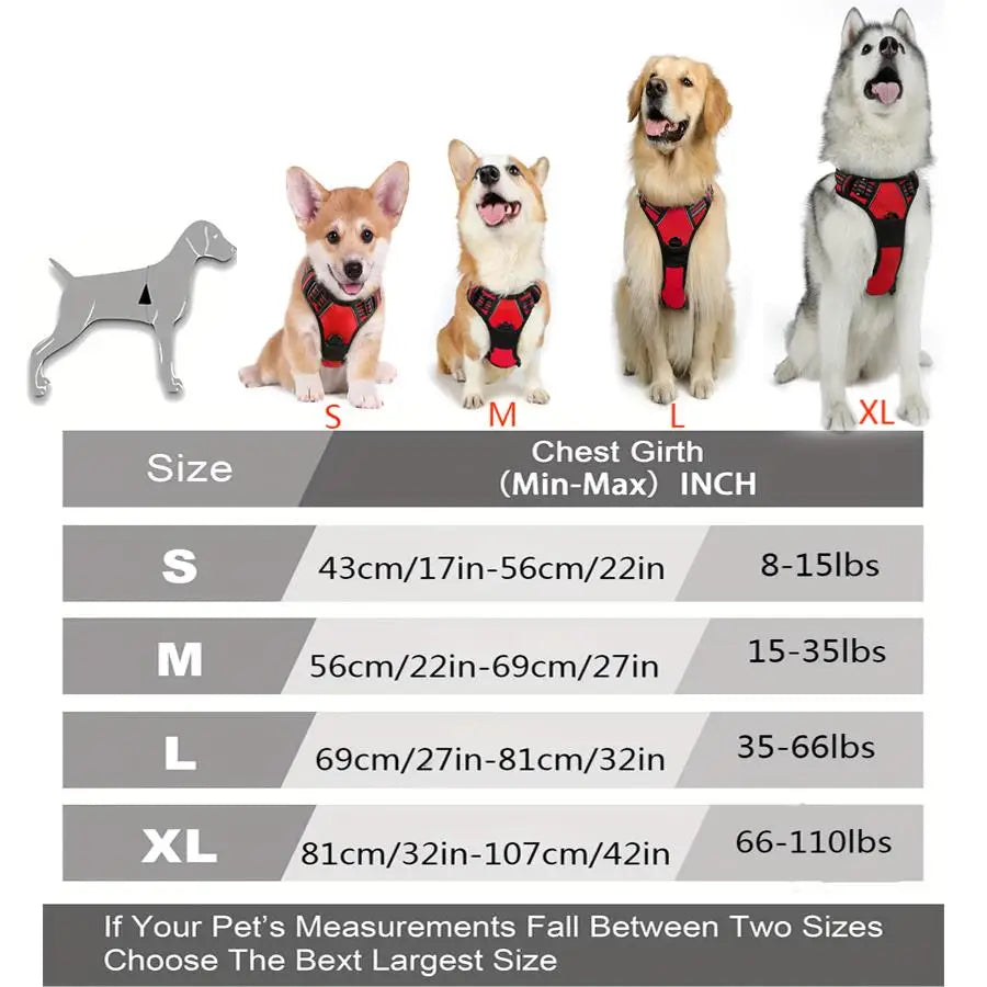 No Pull Dog Harness Clip Reflective Heavy Duty Large Dogs
