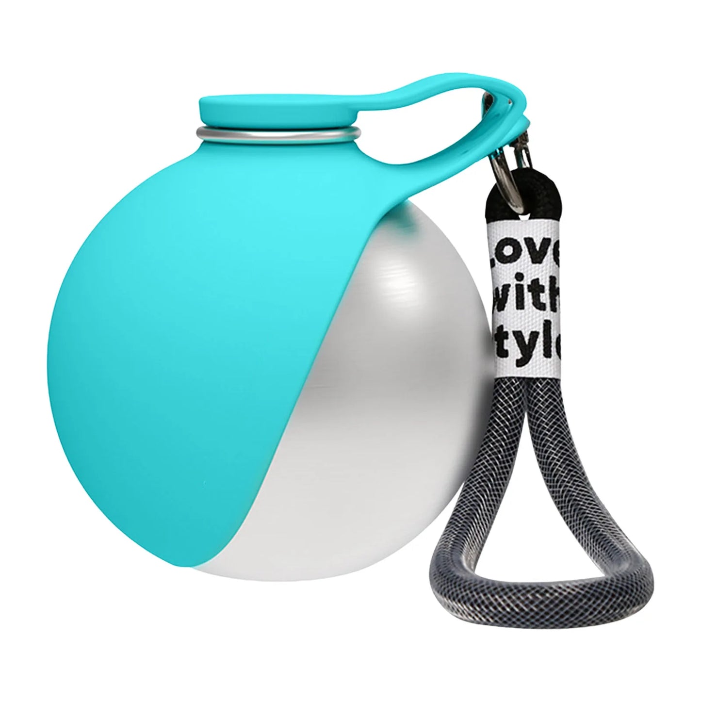 Portable Dog Water Bottle With Silicone Bowl Stainless Steel