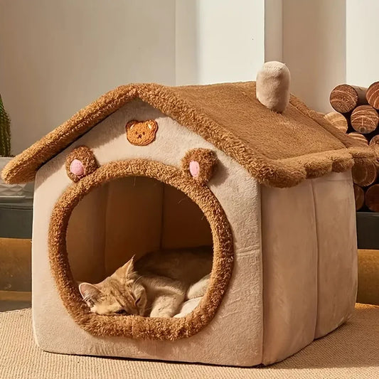 Foldable Pet House Removable Washable Bed for Cats and Dogs