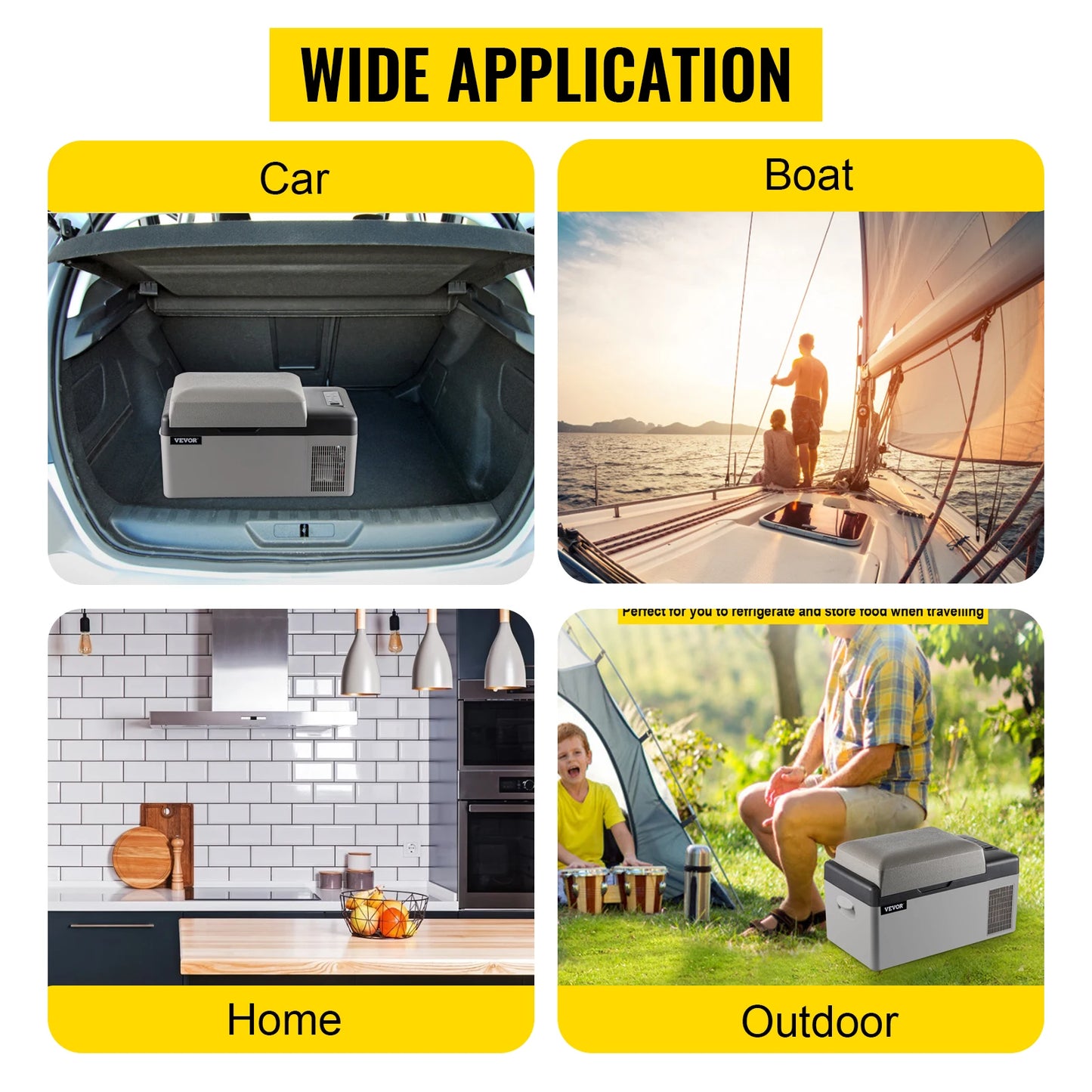 SucceBuy 15L - 55L Car Refrigerator Mini Fridge Freezer Portable Compressor Cooler DC 110-240V Ice Box for Camping RV Travel