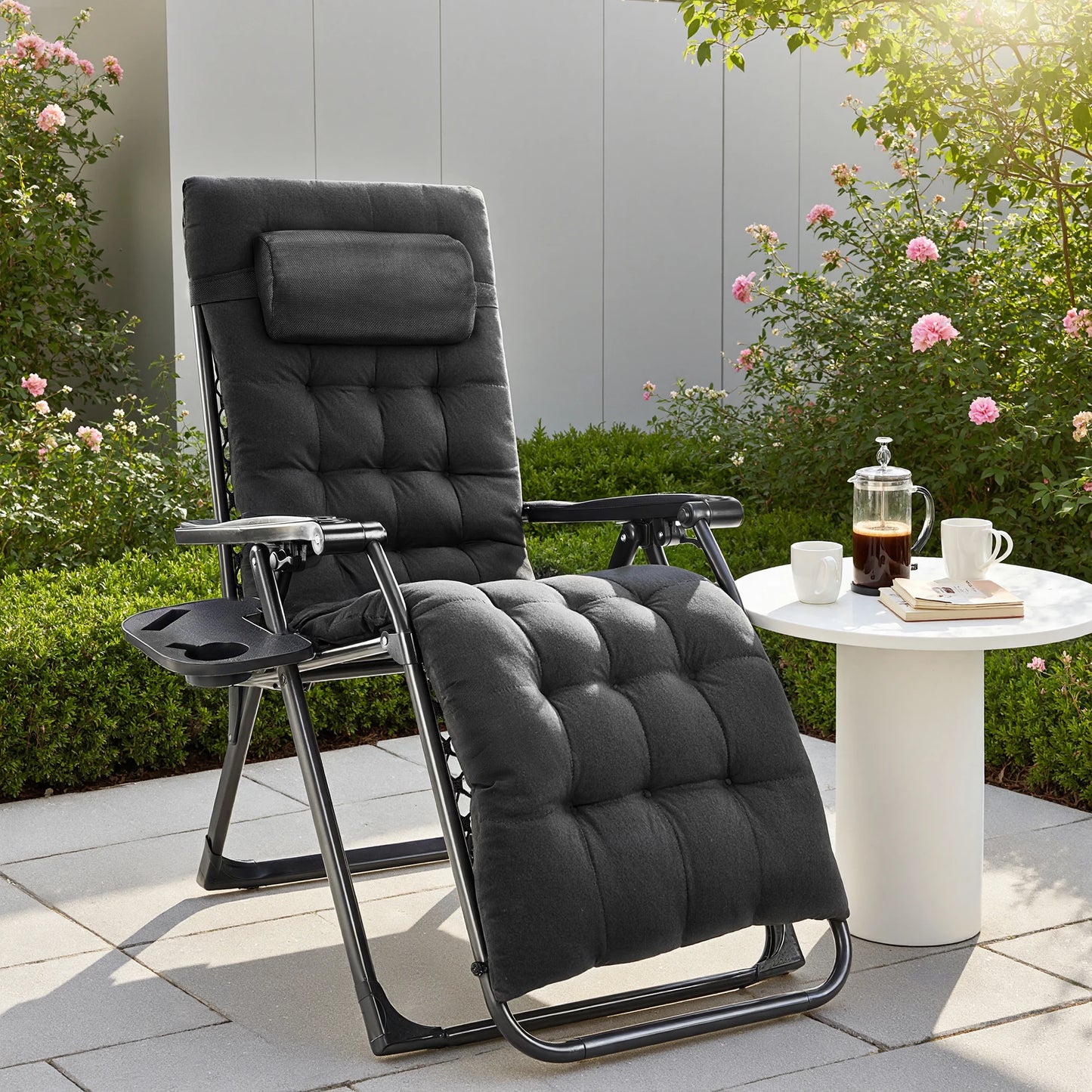 JHK Zero Gravity Recliner With Cup Holder Trays Pillow