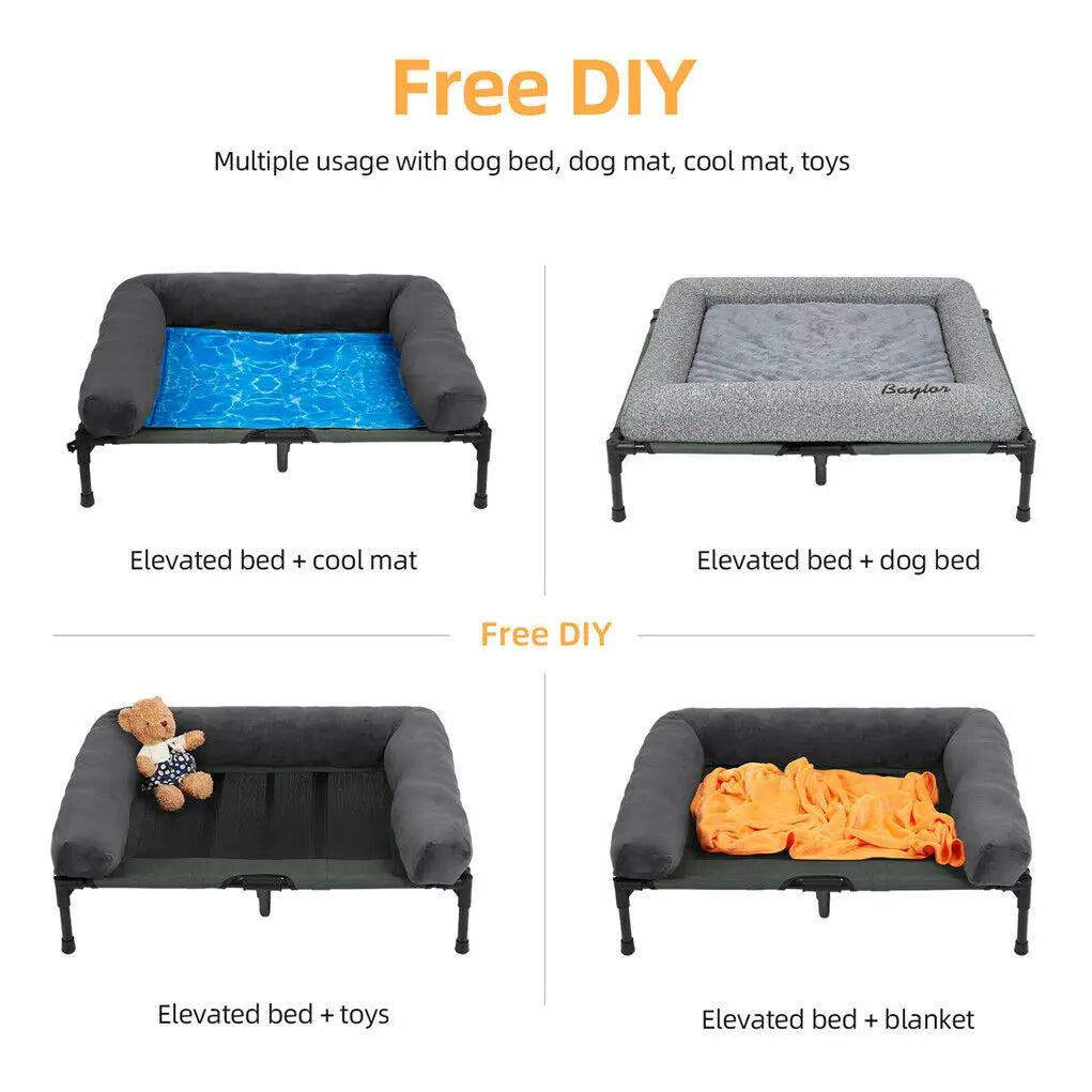 BINGOPAW Elevated Indoor Outdoor Dog and Cat Lounger Bed