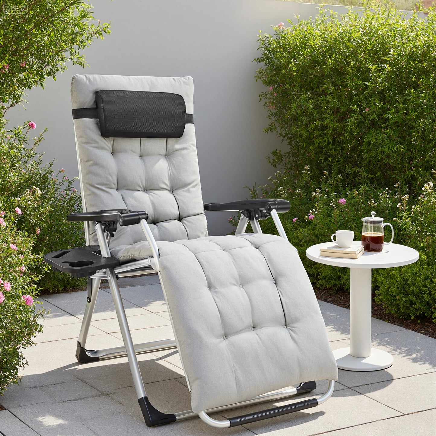 JHK Zero Gravity Recliner With Cup Holder Trays Pillow
