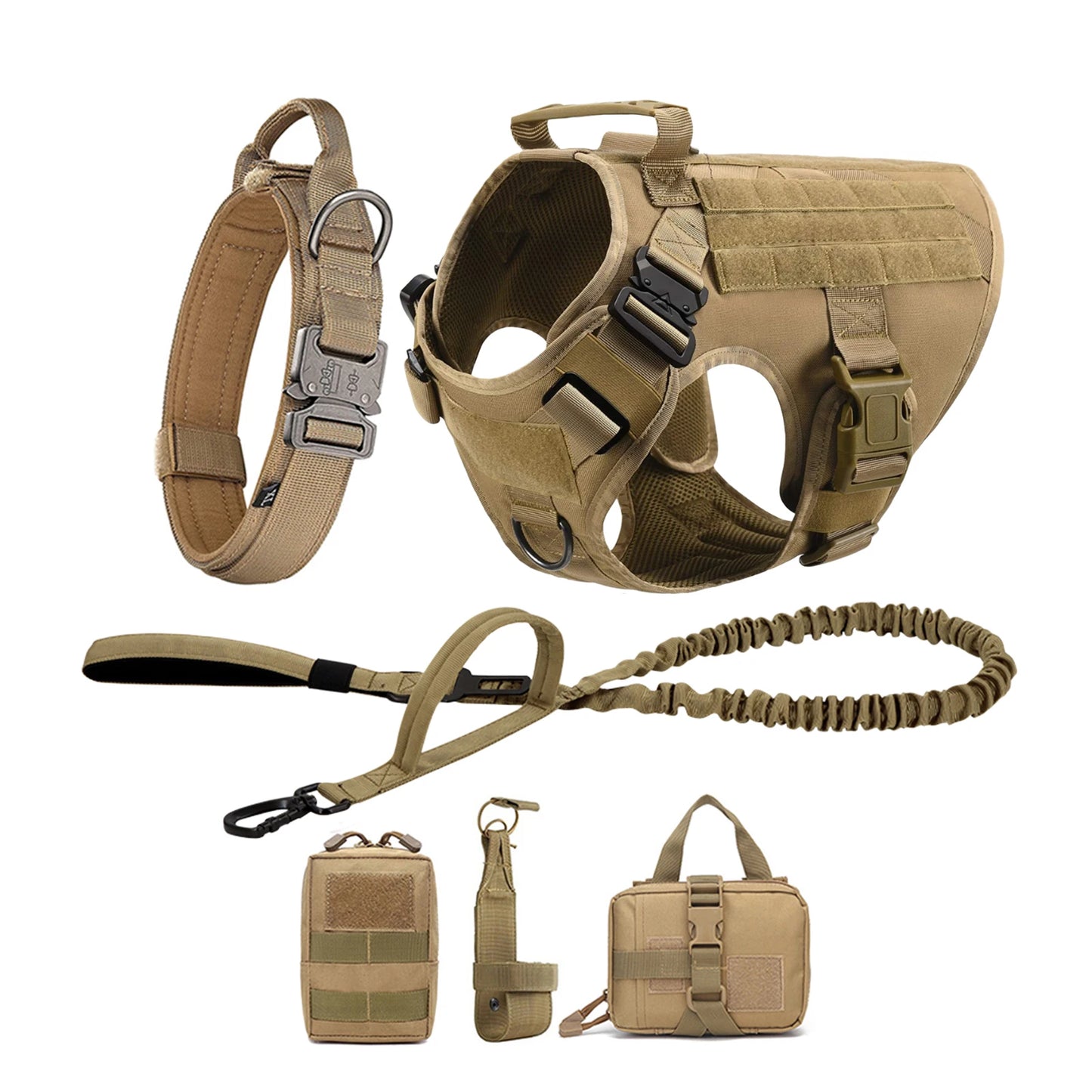 Tactical Dog Harness With Molle Pouches For Medium To Large German Shepherds