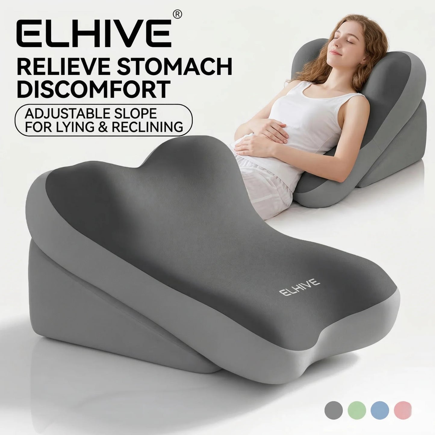 ELHIVE Adjustable Bed Wedge Pillow Memory Foam Backrest