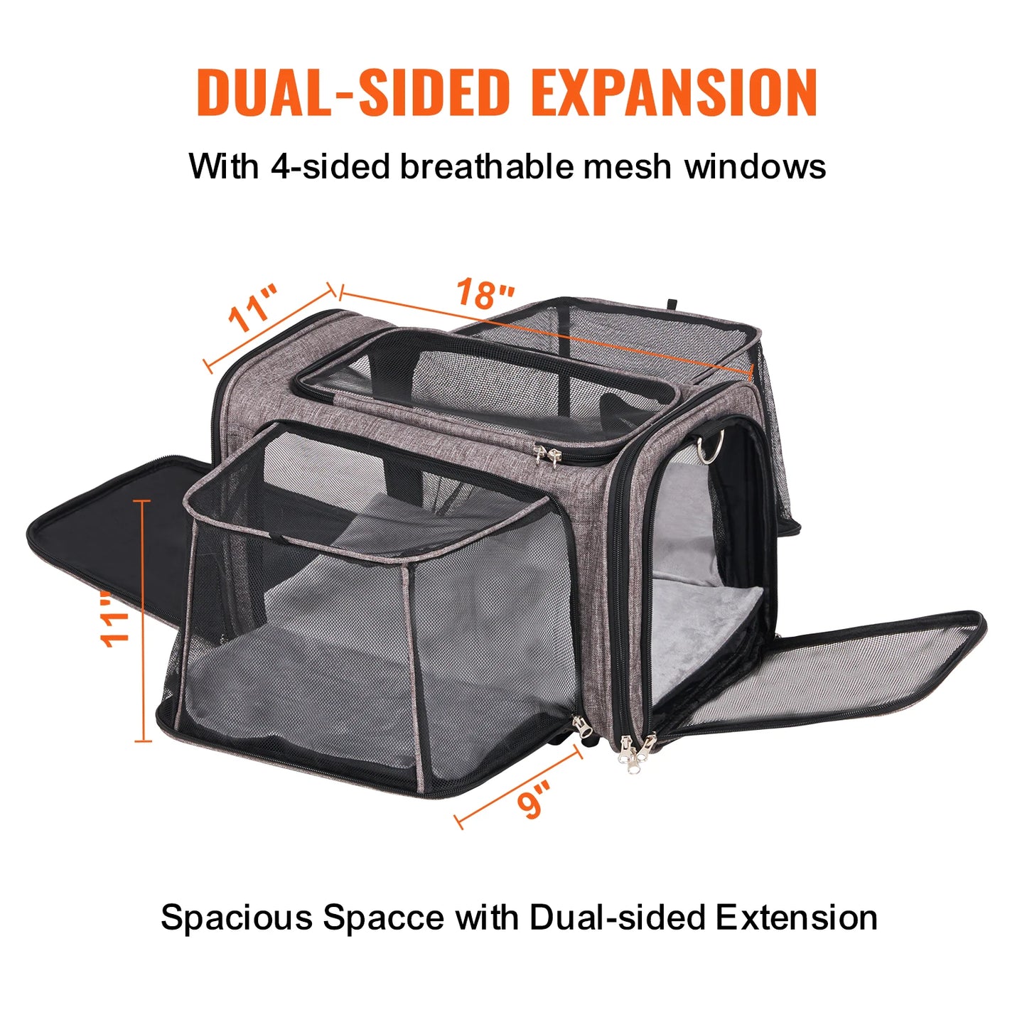 Pet Carrier Backpack With Telescopic Handle Wheels For Travel