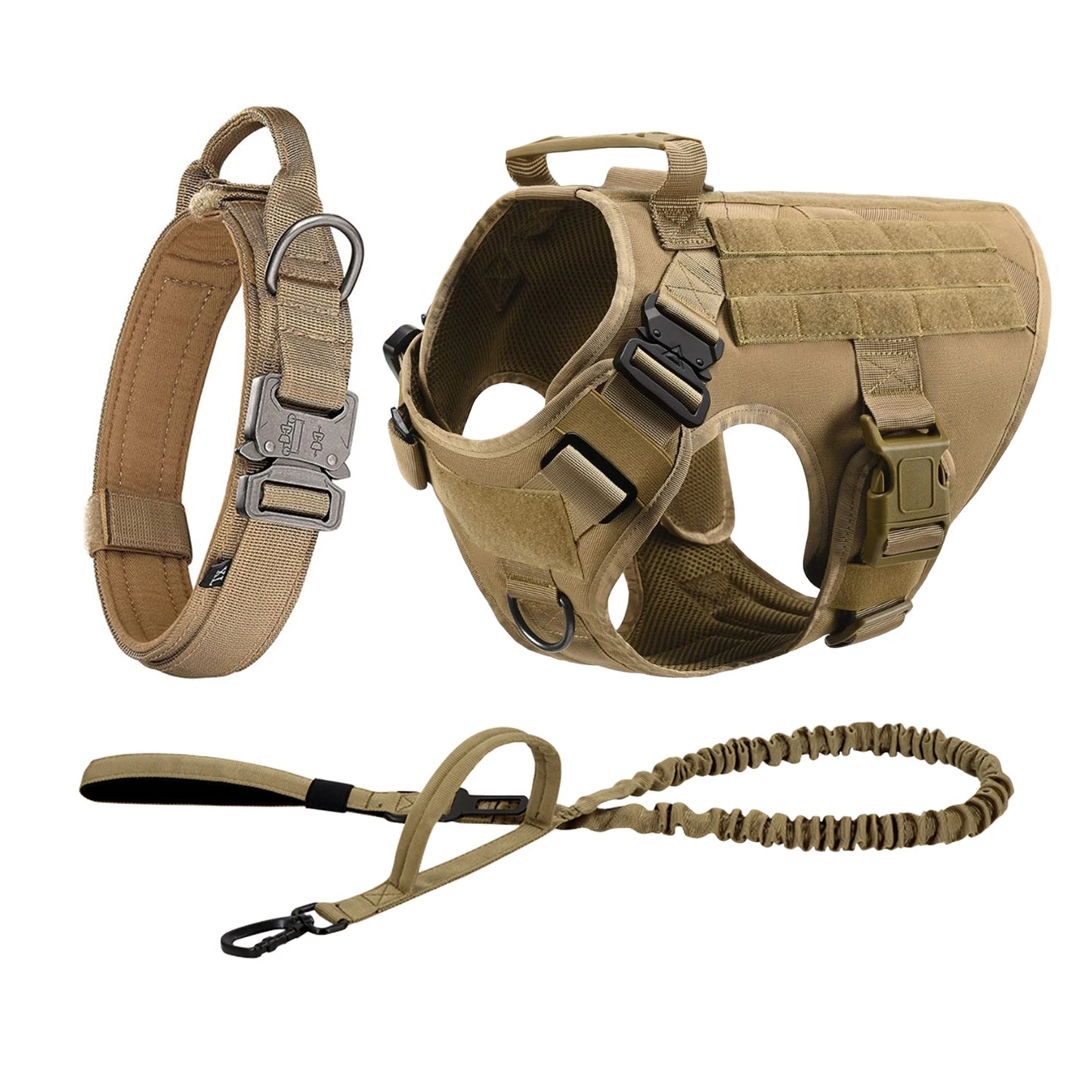 Tactical Dog Harness With Molle Pouches For Medium To Large German Shepherds