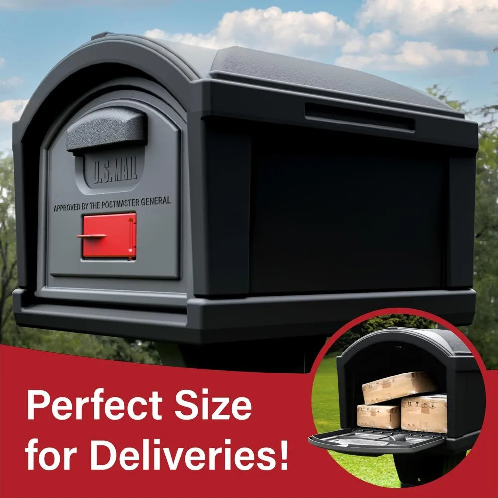 Extra Large Capacity Mailbox & Post Cover, Durable Double-Wall Weather-Resistant Outdoor T4 Size Black, Custom