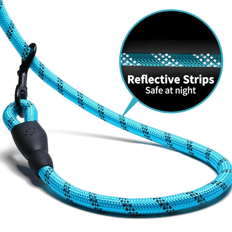 Nylon Reflective Foam Handle Leash For All Dogs Non Slip Adjustable