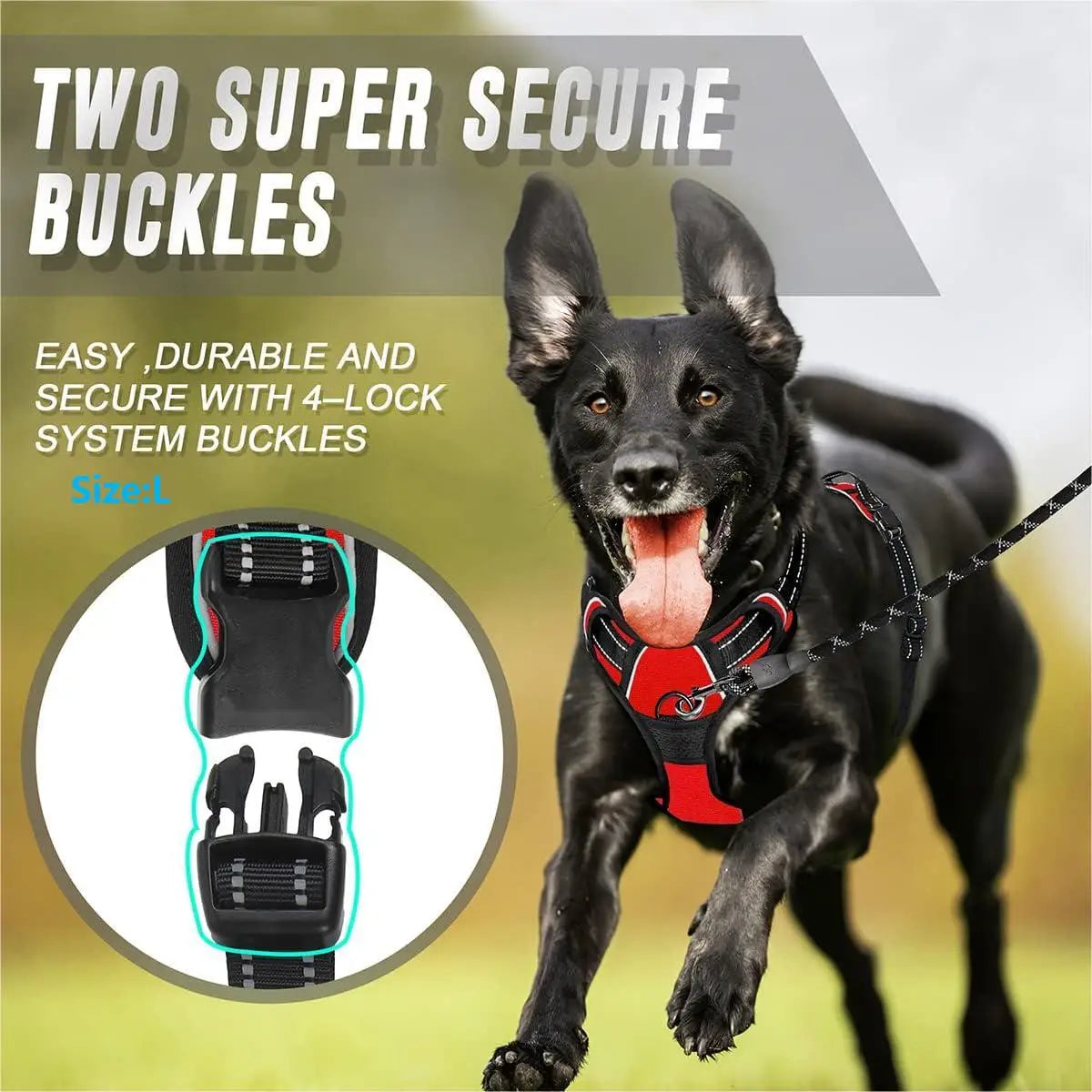No Pull Dog Harness Clip Reflective Heavy Duty Large Dogs