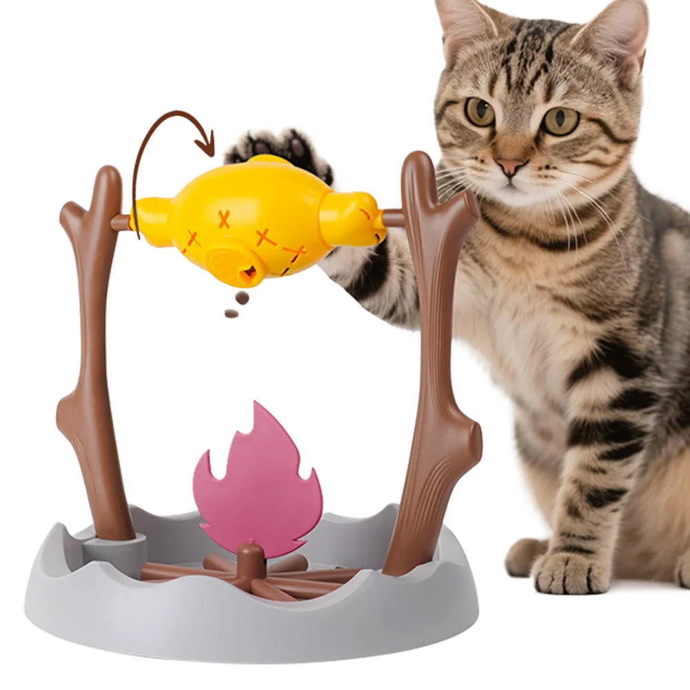 Cat Treat Dispenser Slow Feeder Rotating Toy For Cats And Dogs