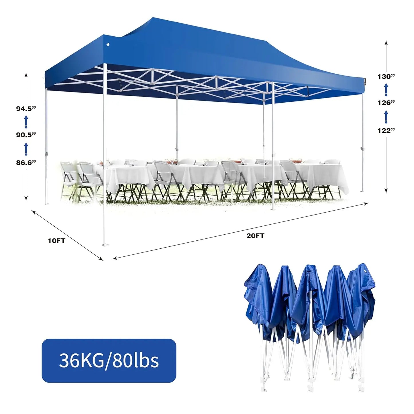 Pop Up Canopy Tent Heavy Duty Portable Outdoor Commercial Shelter