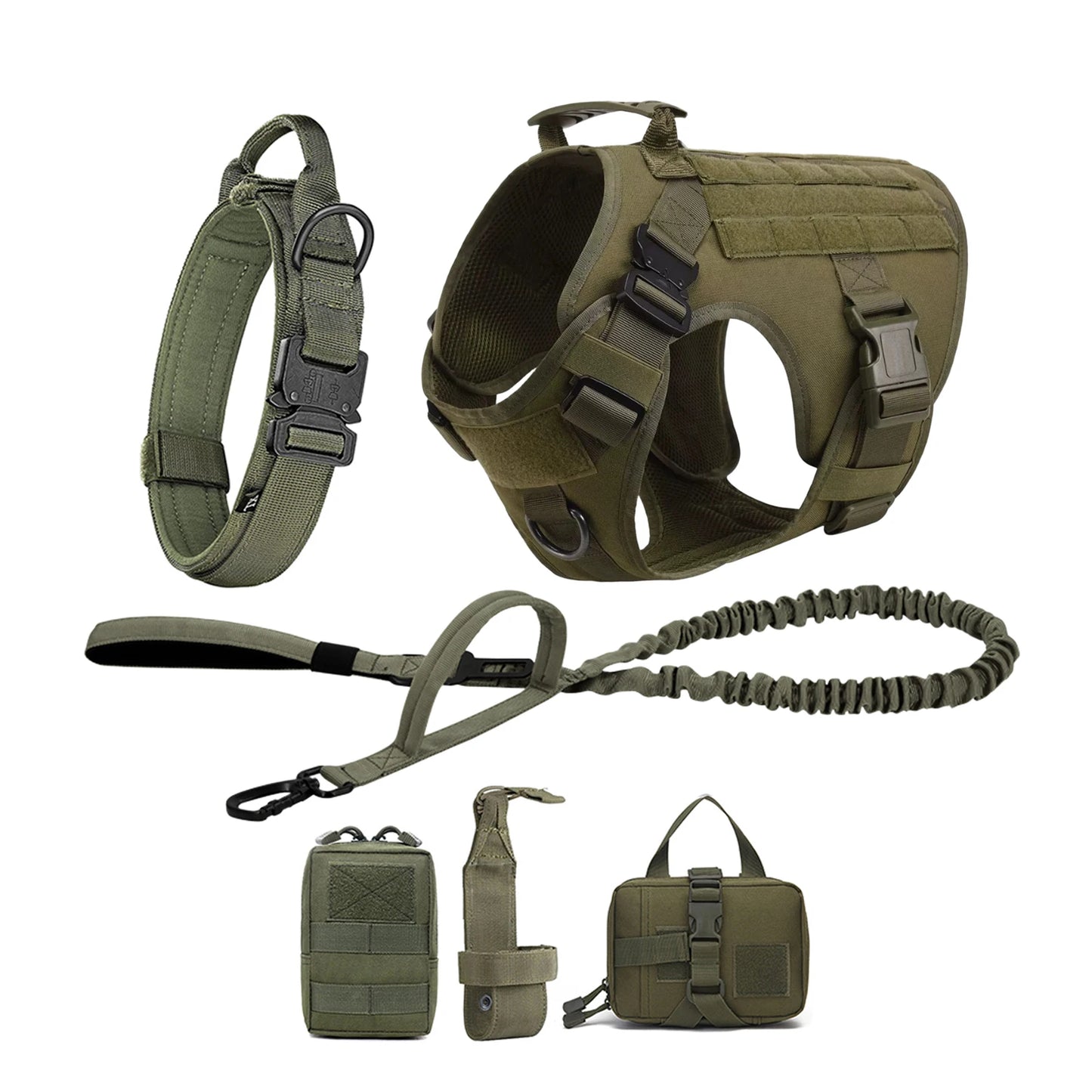 Tactical Dog Harness With Molle Pouches For Medium To Large German Shepherds