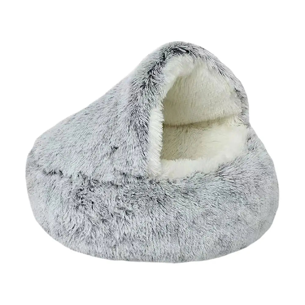Winter Plush Cat Bed Round Cushion Nest For Pets Warm