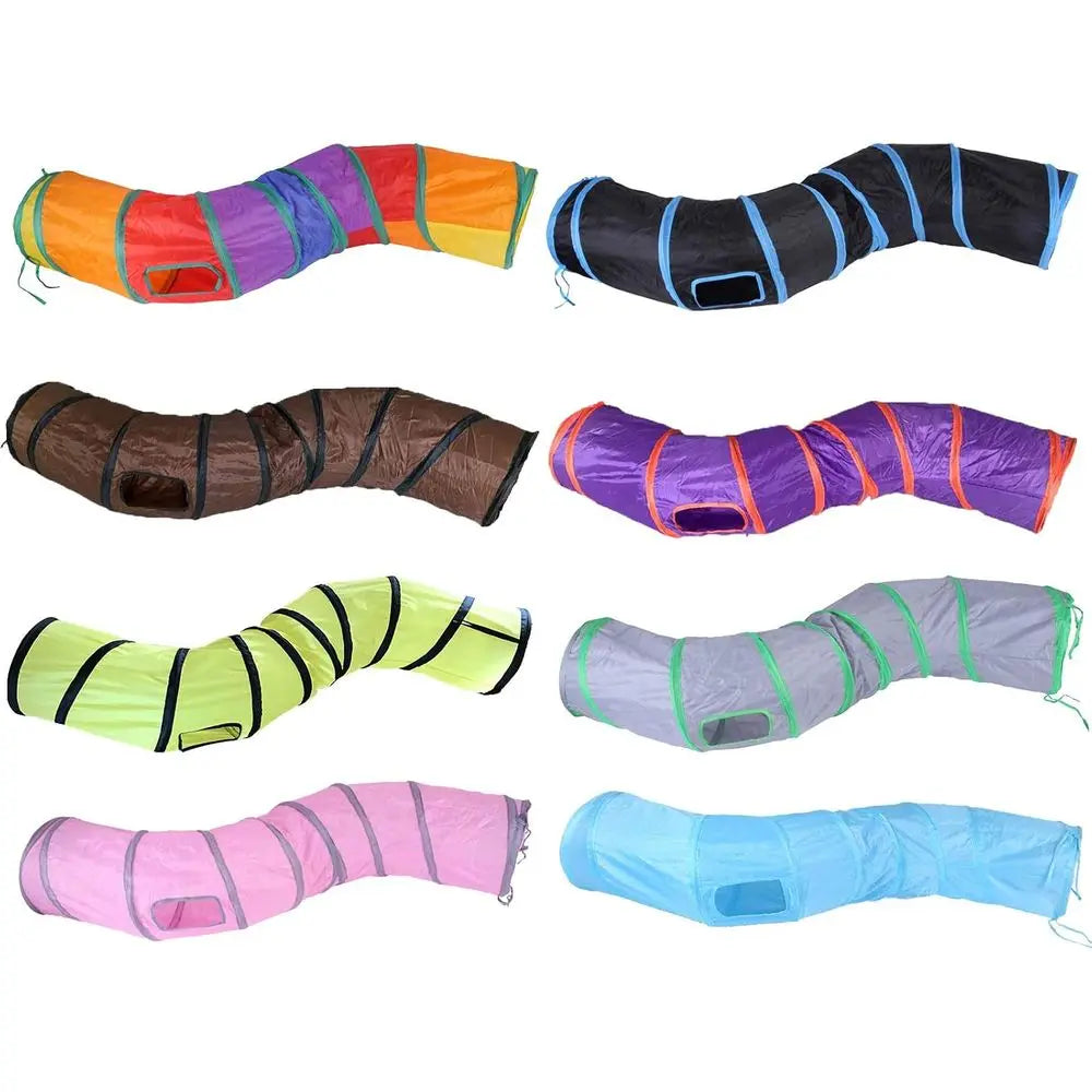 Cat Tunnel Indoor Interactive, Rabbit Tunnel Toys, Pet Toys Play Tunnels for Cats Kittens Rabbits Puppies Crinkle Up Rainbow 47