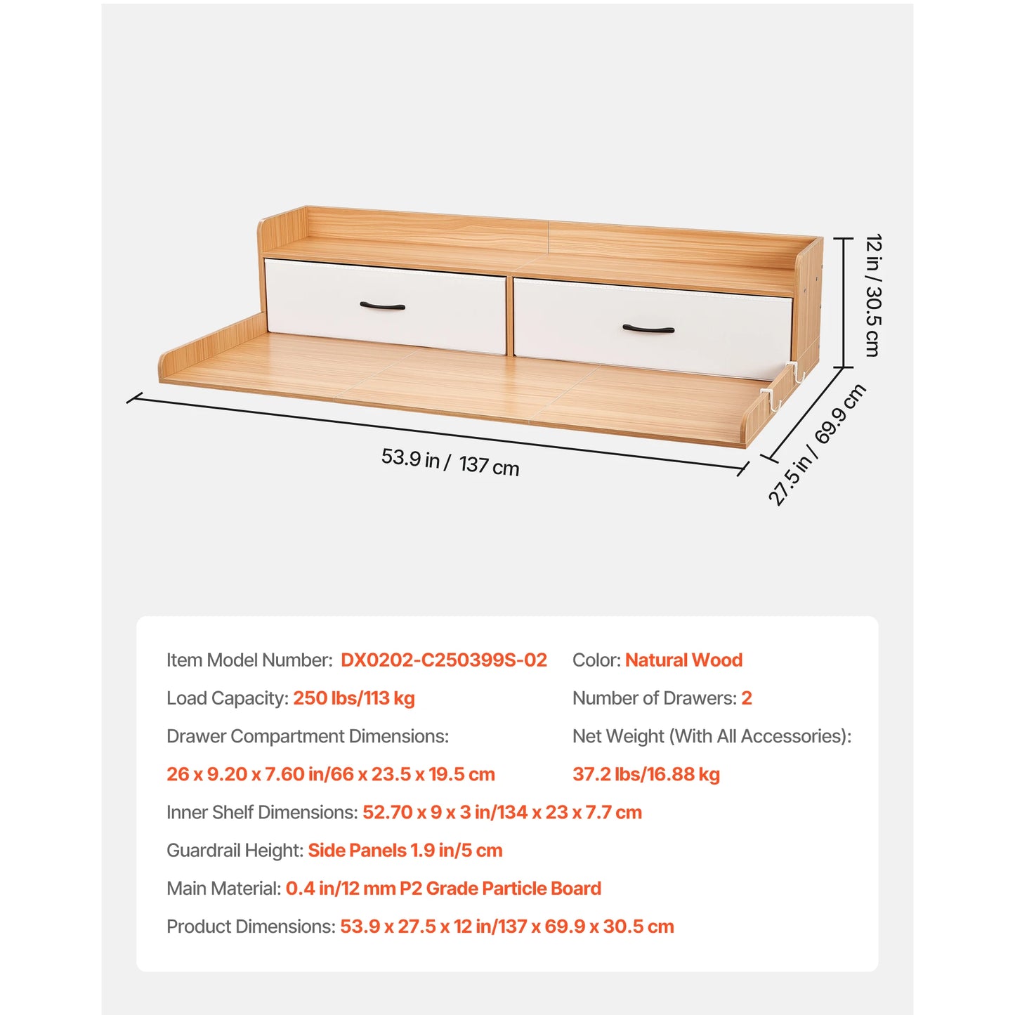 SucceBuy Washer Dryer Countertop w/ Drawer Shelf Wooden Washer and Dryer Countertop Laundry Topper for Laundry Room Organization