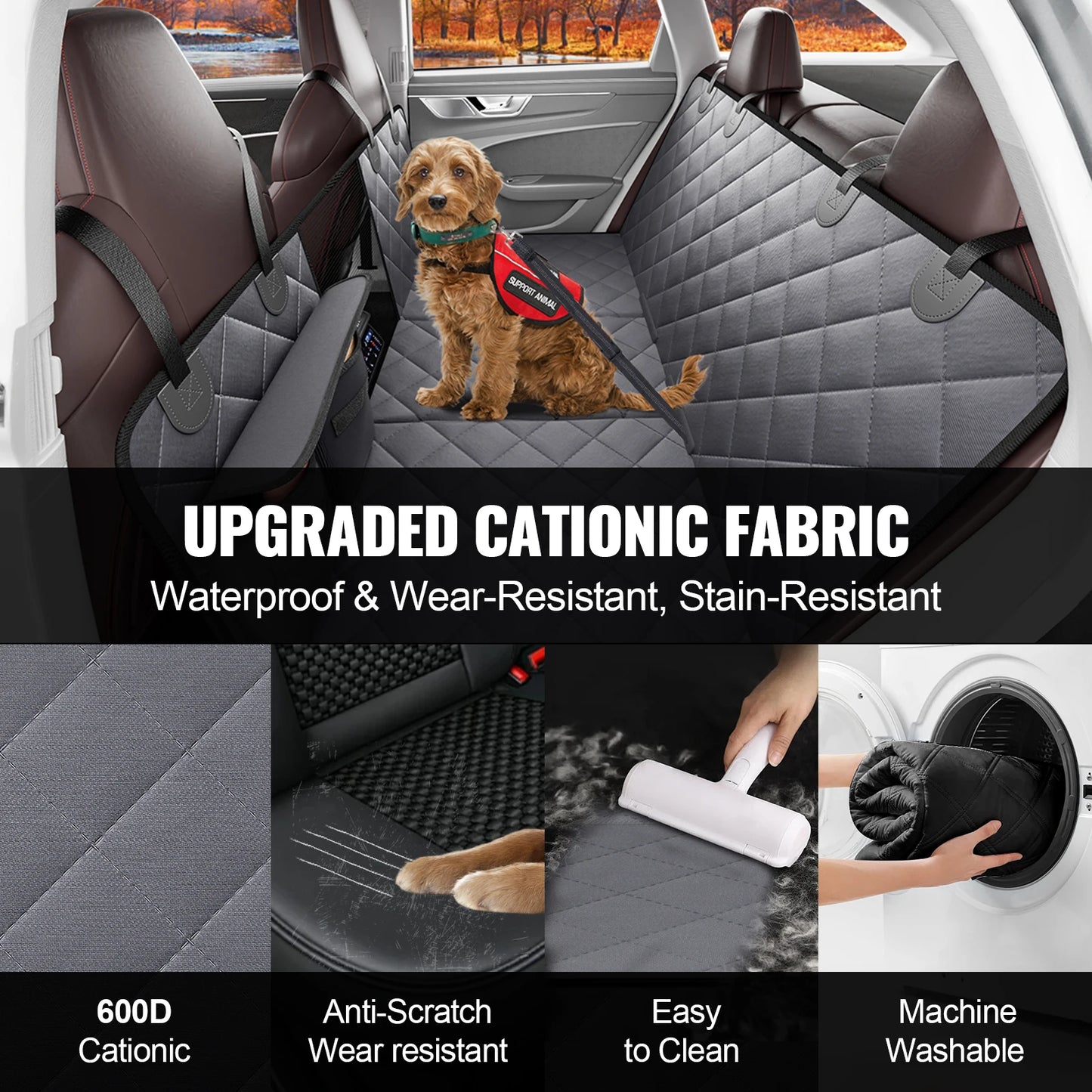 SucceBuy Back Seat Extender For Dogs Dog Hammock Car Seat Cover Waterproof