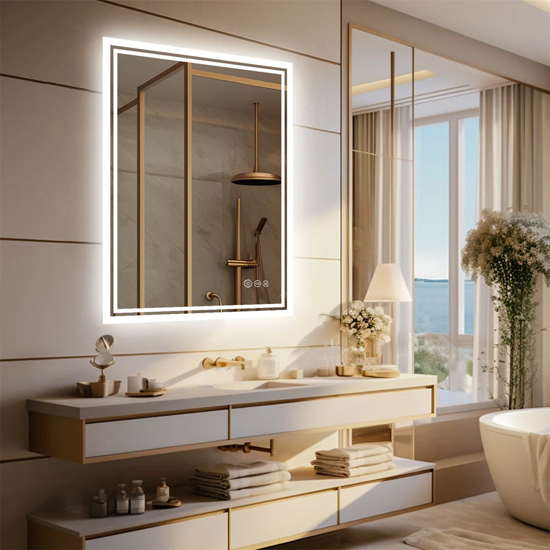 LUVODI Illuminate LED Backlight Bathroom Mirror Frameless Dimmable Defog Bath/Shower/Shaving Mirror