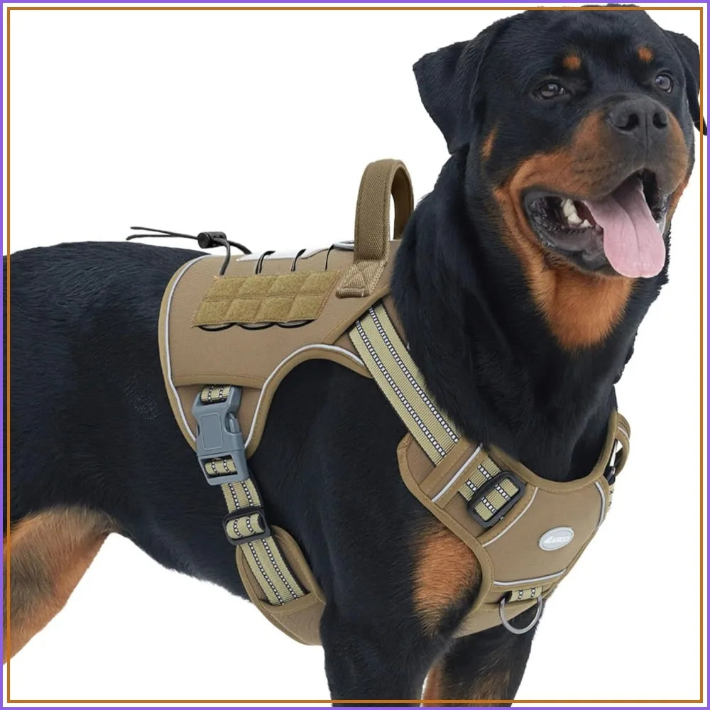 Tactical No Pull Dog Harness For Large Breeds Reflective Vest
